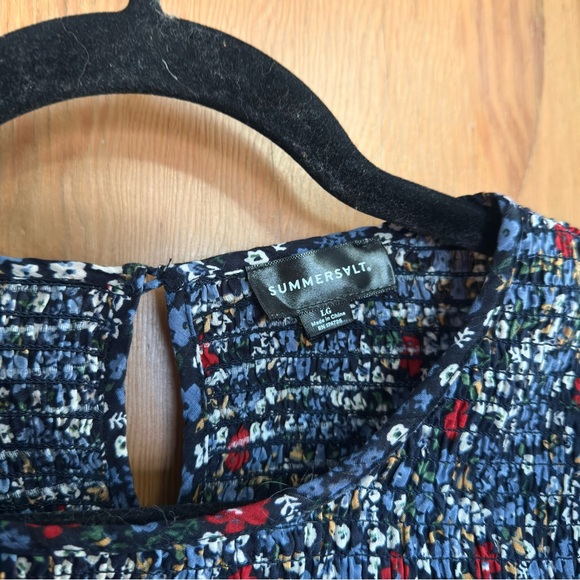 summersalt the perfect smocked floral cotton blouse - Picture 9 of 11